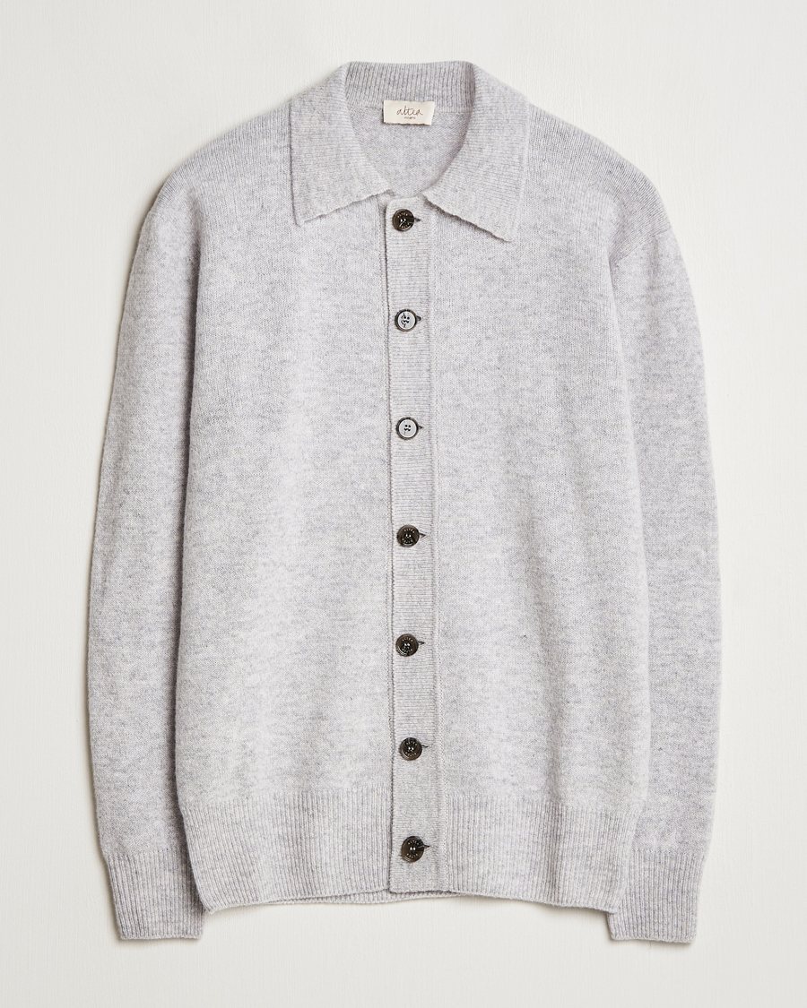 Herre | Trøjer | Altea | Shetland Collared Cardigan Light Grey
