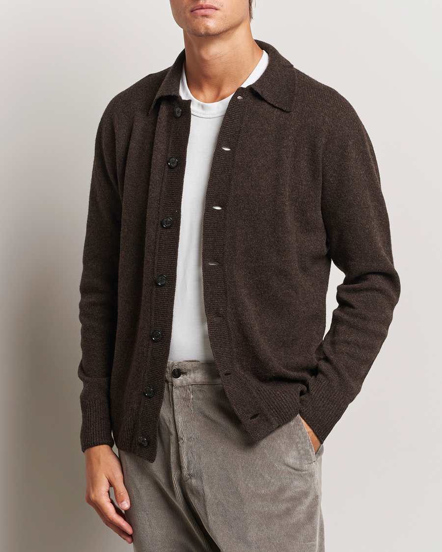 Herre | Trøjer | Altea | Shetland Collared Cardigan Brown