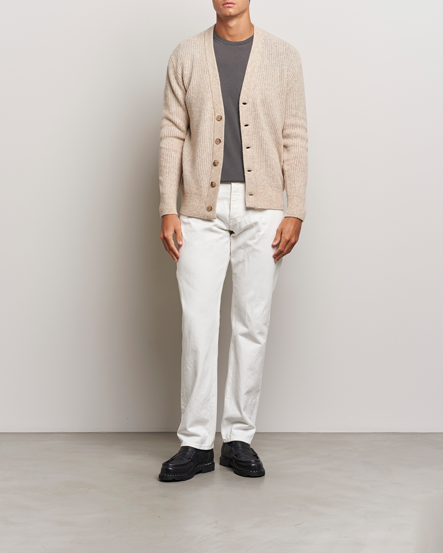 Herre | Trøjer | Altea | Soft Rib Stich Cardigan Cream