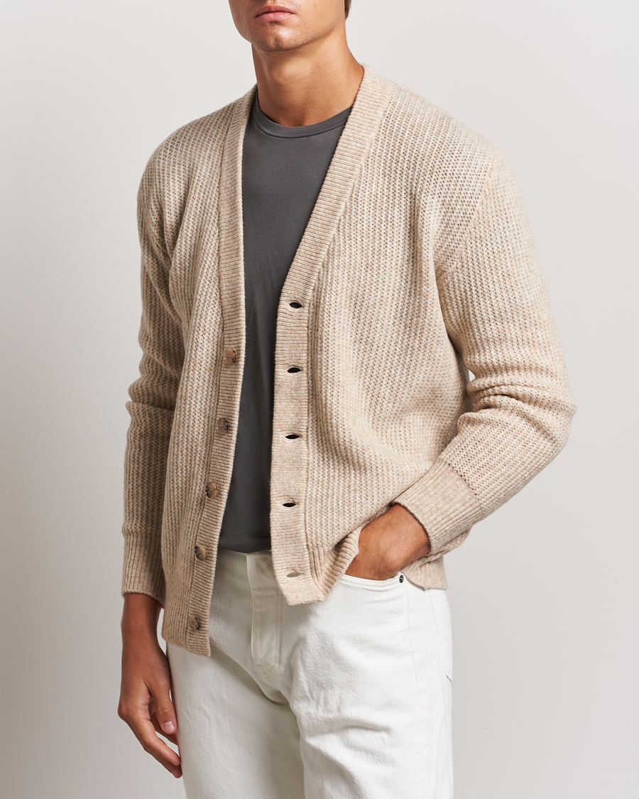 Herre | Trøjer | Altea | Soft Rib Stich Cardigan Cream