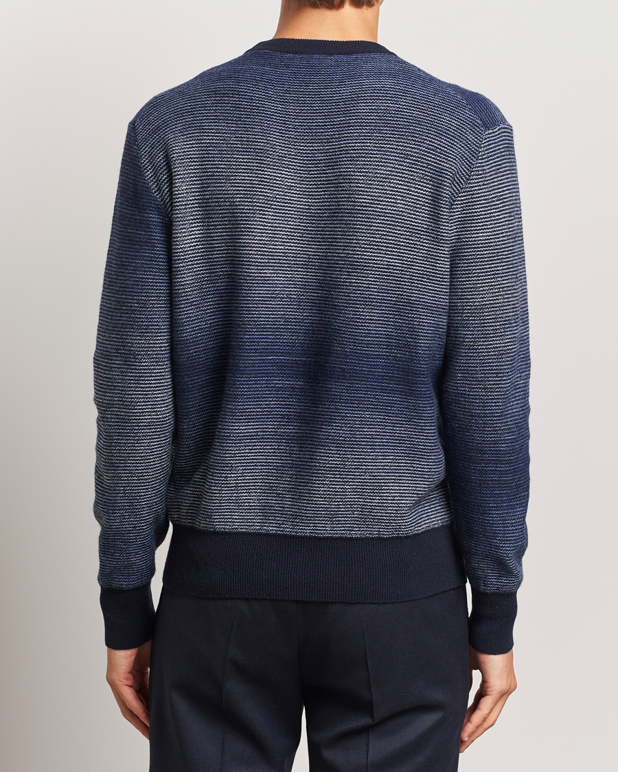 Herre | Trøjer | Altea | Jacquard Stripe Sweater Navy