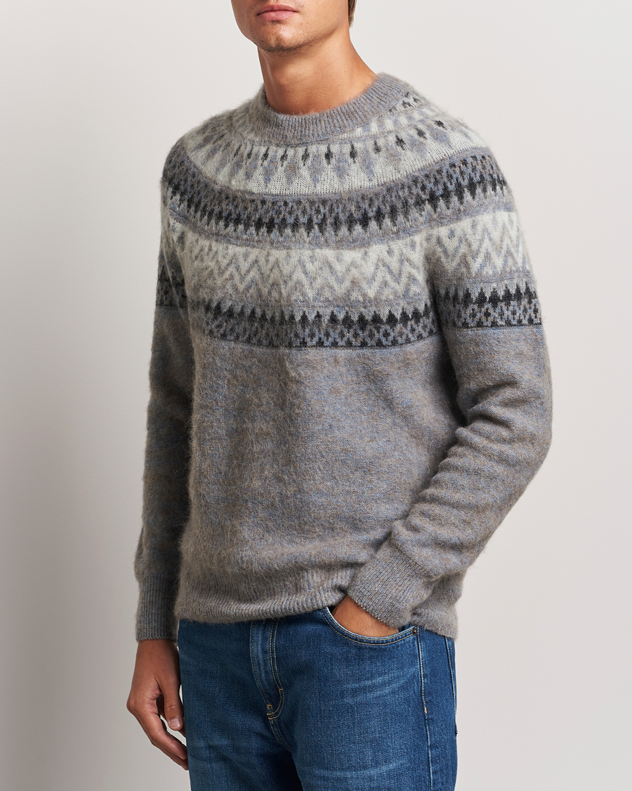 Herre | Trøjer | Altea | Wool/Cashmere Norwegian Sweater Grey