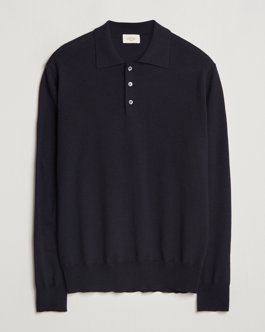 Herre | Trøjer | Altea | Merino Long Sleeve Polo Navy
