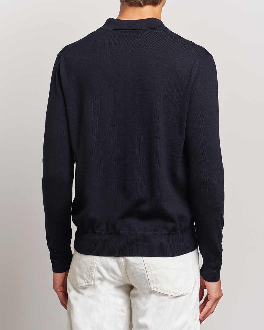 Herre | Trøjer | Altea | Merino Long Sleeve Polo Navy