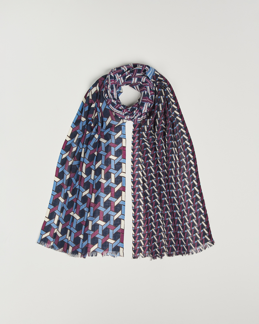 Herre | Altea Printed Wool Scarf Navy | Altea | Printed Wool Scarf Navy