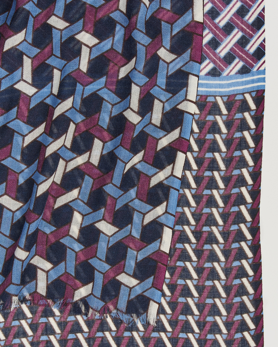 Herre | Altea Printed Wool Scarf Navy | Altea | Printed Wool Scarf Navy