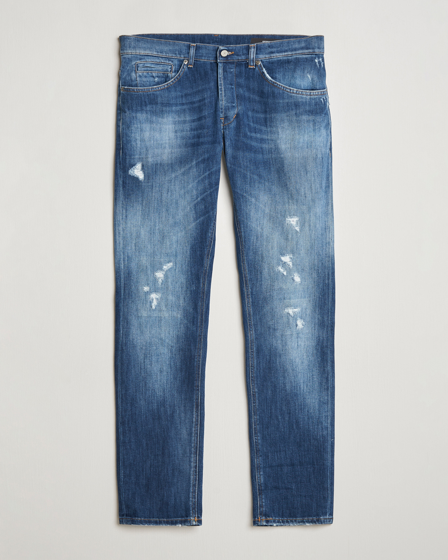 Herre | Jeans | Dondup | George Light Distressed Jeans Medium Blue