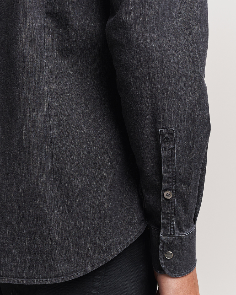 Herre | Skjorter | Dondup | Slim Fit Denim Shirt Washed Black