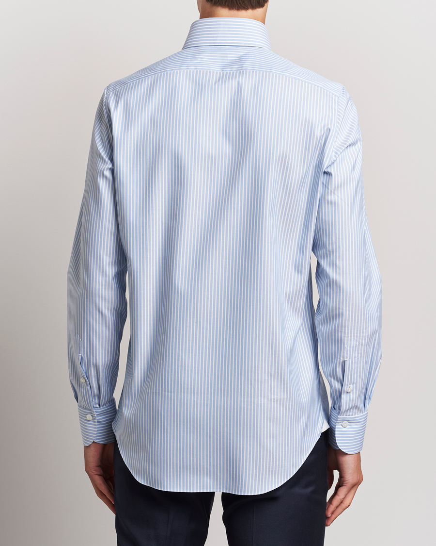 Herre | Skjorter | Finamore Napoli | Milano Slim Oxford Button Down Shirt Blue Stripe