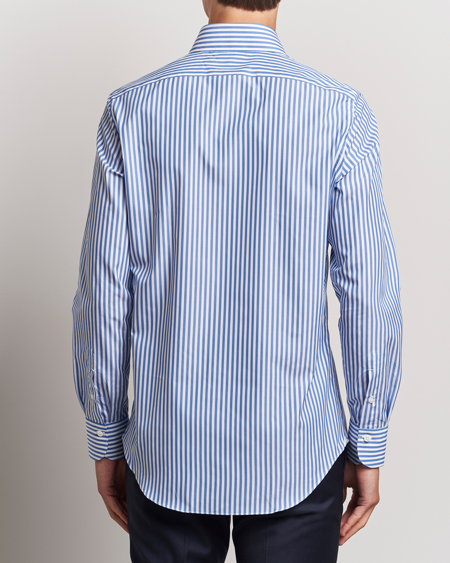 Herre | Skjorter | Finamore Napoli | Milano Slim Giza 170 Striped Dress Shirt Blue