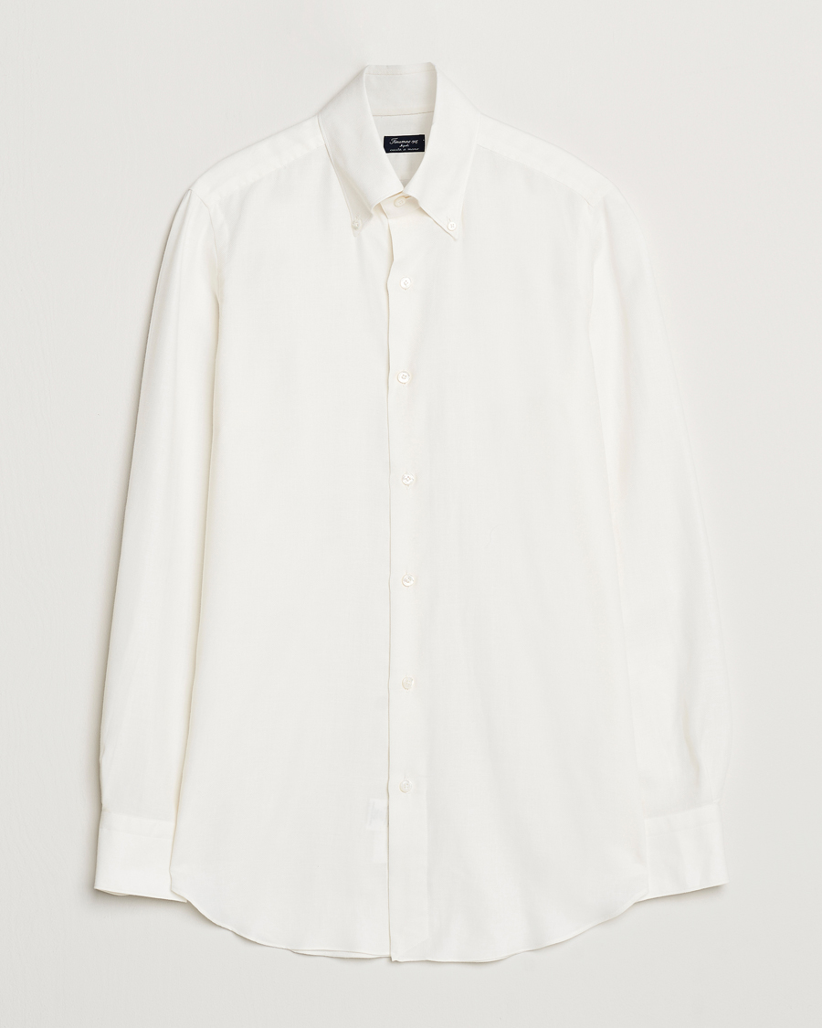 Herre | Skjorter | Finamore Napoli | Milano Slim Cashmere BD Shirt White