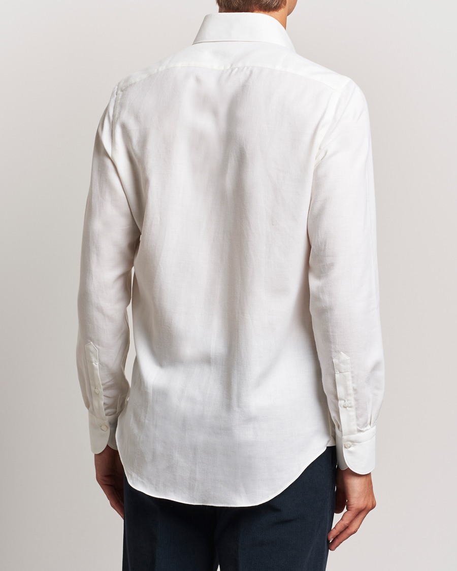 Herre | Skjorter | Finamore Napoli | Milano Slim Cashmere BD Shirt White