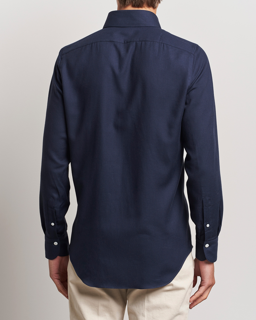 Herre | Skjorter | Finamore Napoli | Milano Slim Cashmere BD Shirt Navy