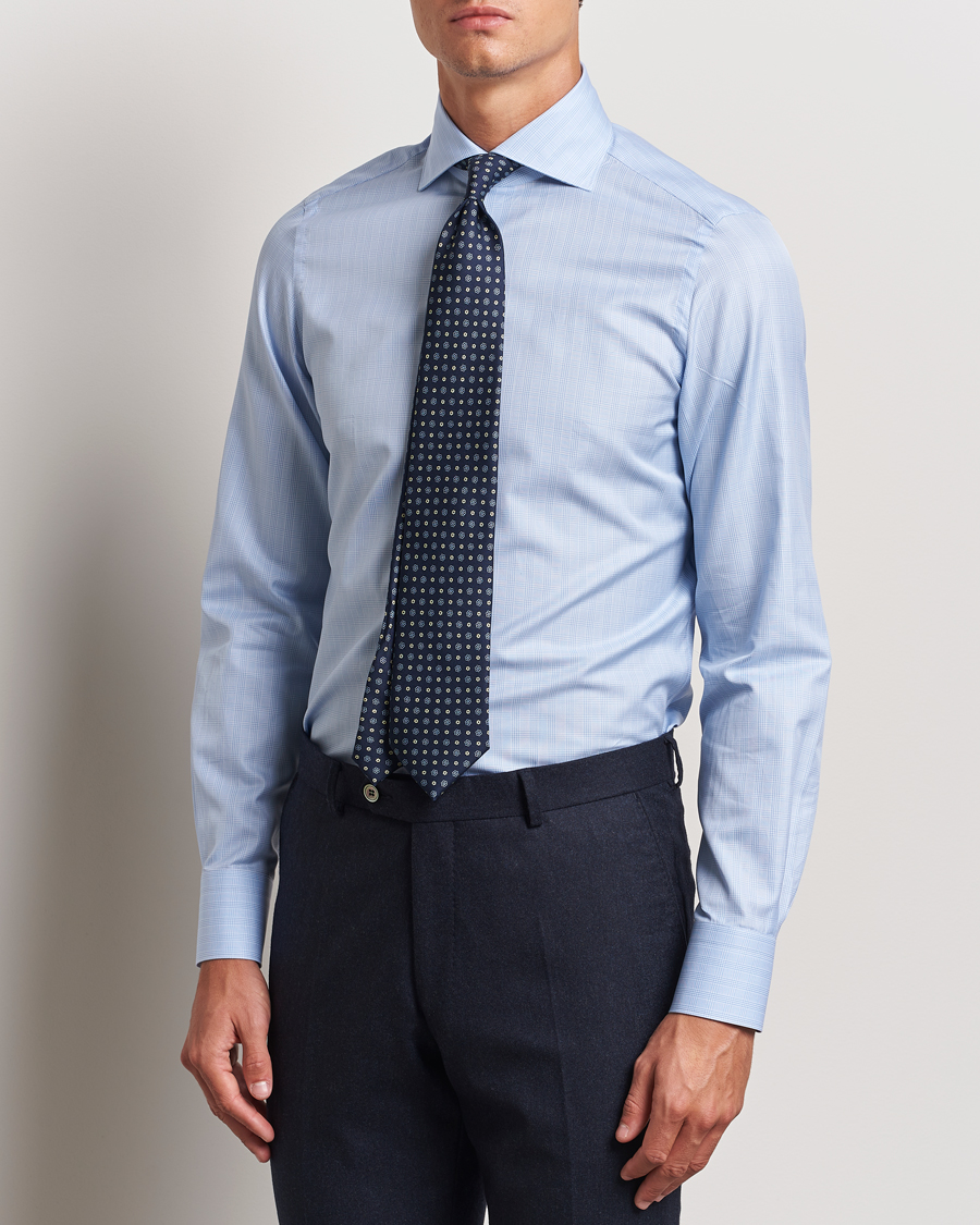 Herre | Skjorter | Finamore Napoli | Milano Slim Giza 170 Dress Shirt Blue Check