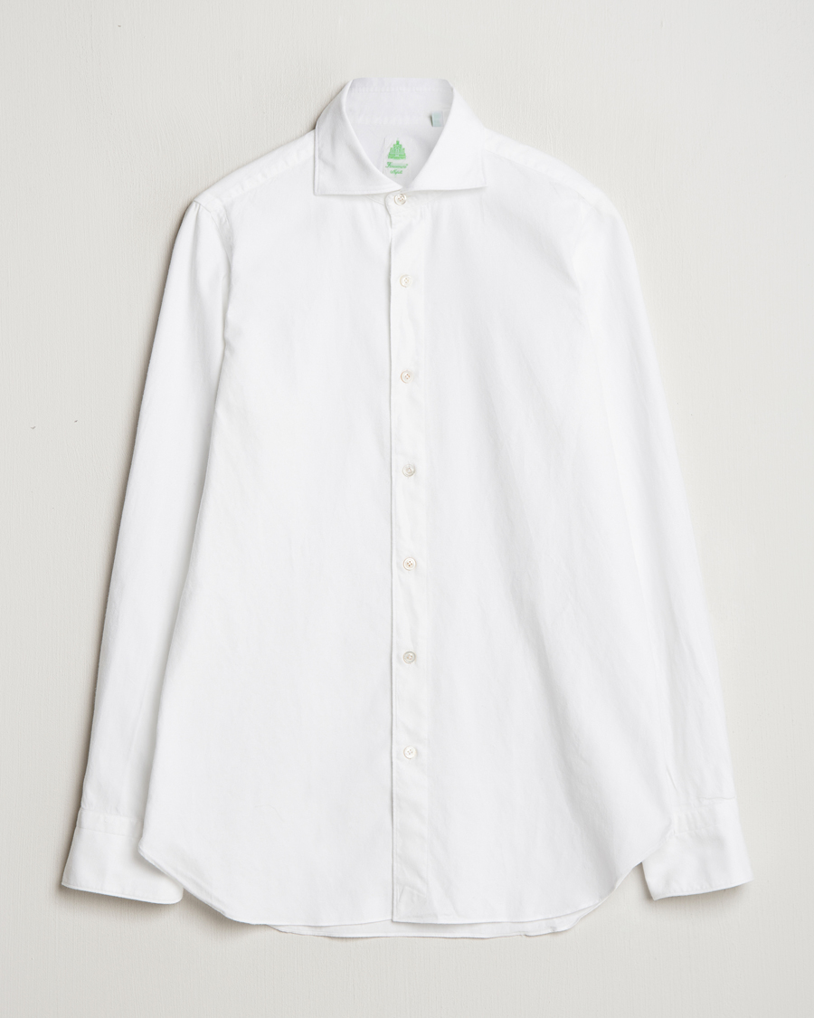Herre | Skjorter | Finamore Napoli | Gaeta Flannel Shirt White