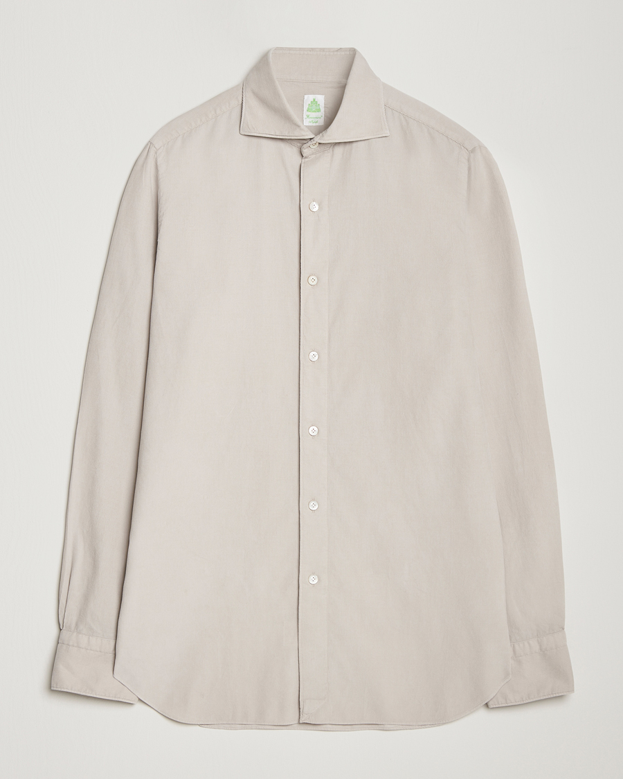 Herre | Skjorter | Finamore Napoli | Gaeta Corduroy Shirt Light Beige