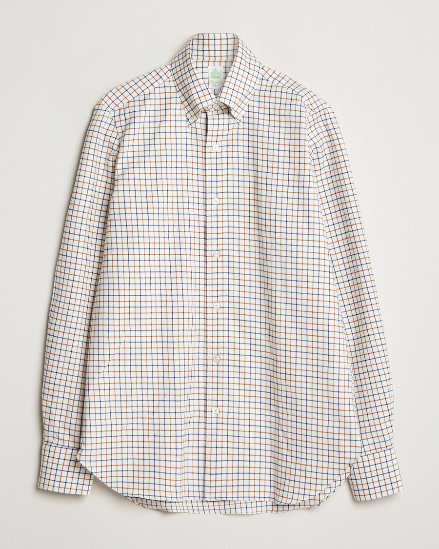 Herre | Skjorter | Finamore Napoli | Gaeta Flannel Shirt Beige Check