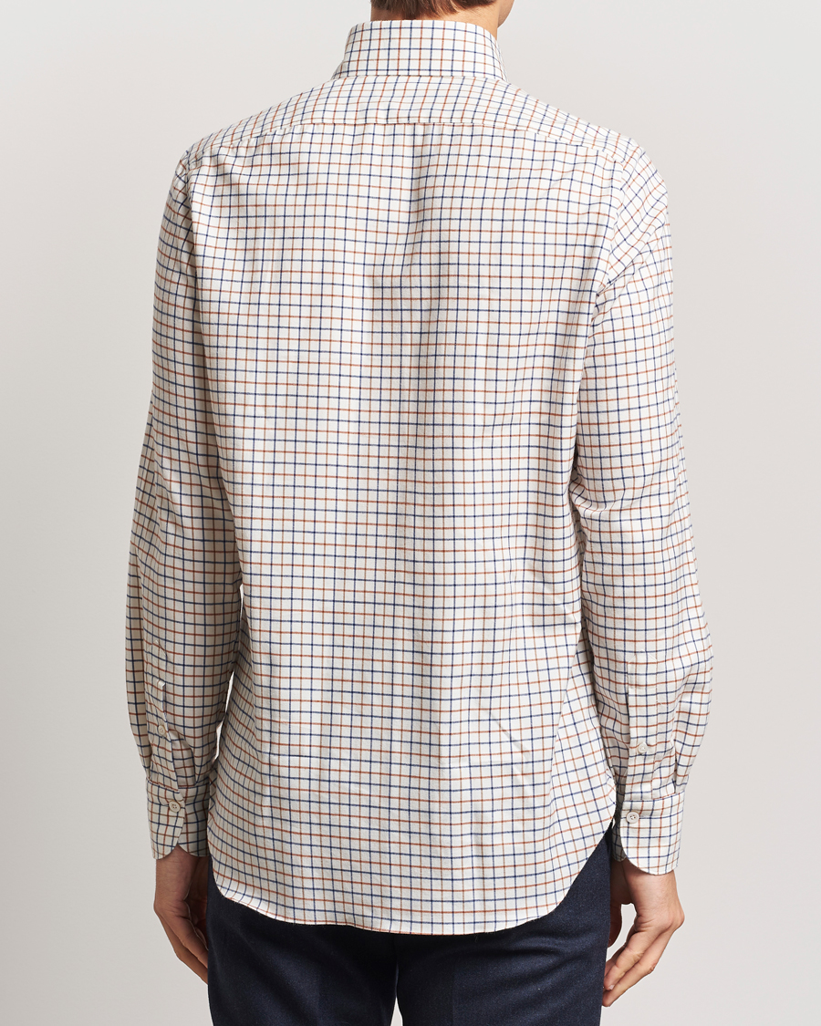 Herre | Skjorter | Finamore Napoli | Gaeta Flannel Shirt Beige Check