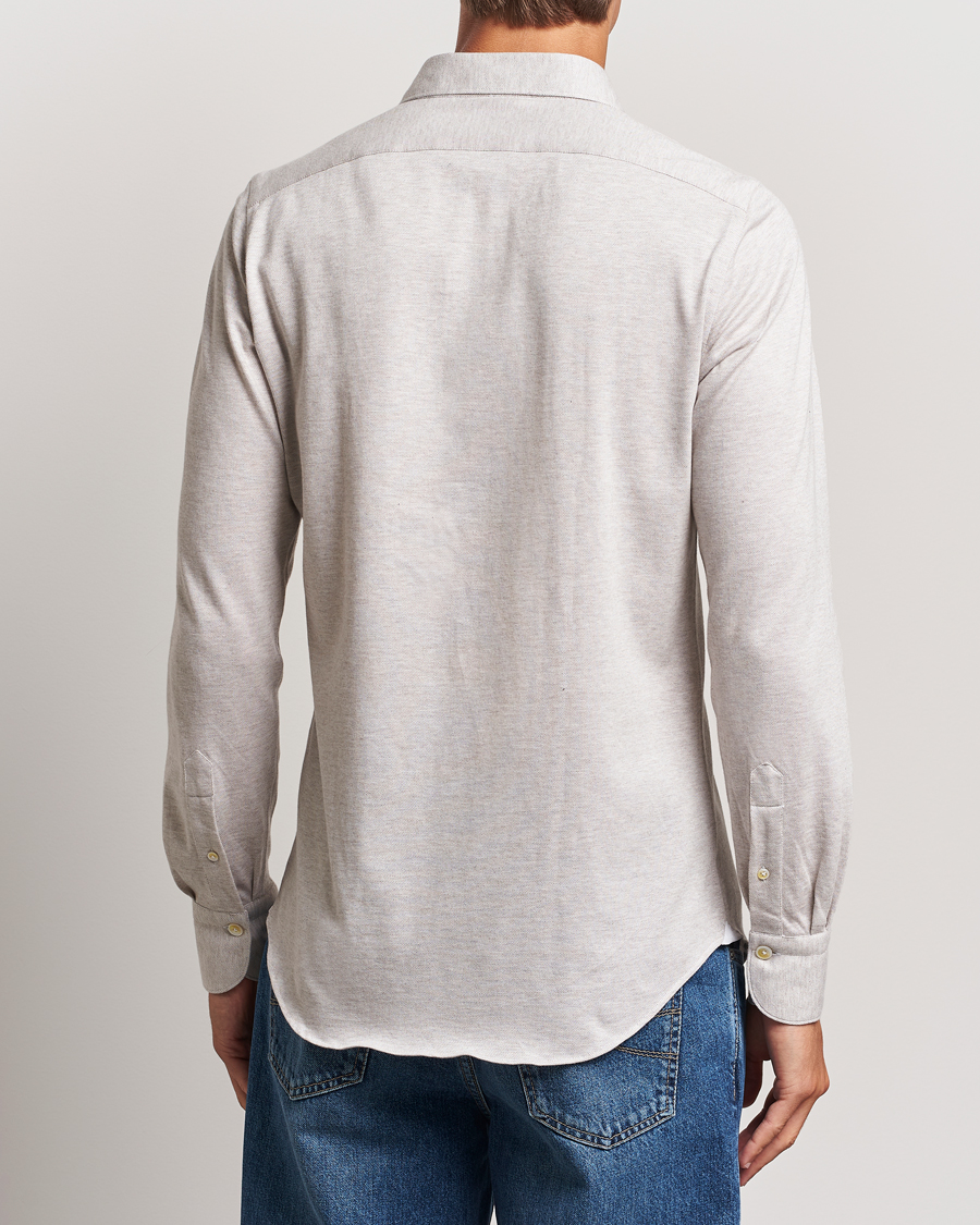 Herre | Skjorter | Finamore Napoli | Cotton/Cashmere Jersey Shirt Beige