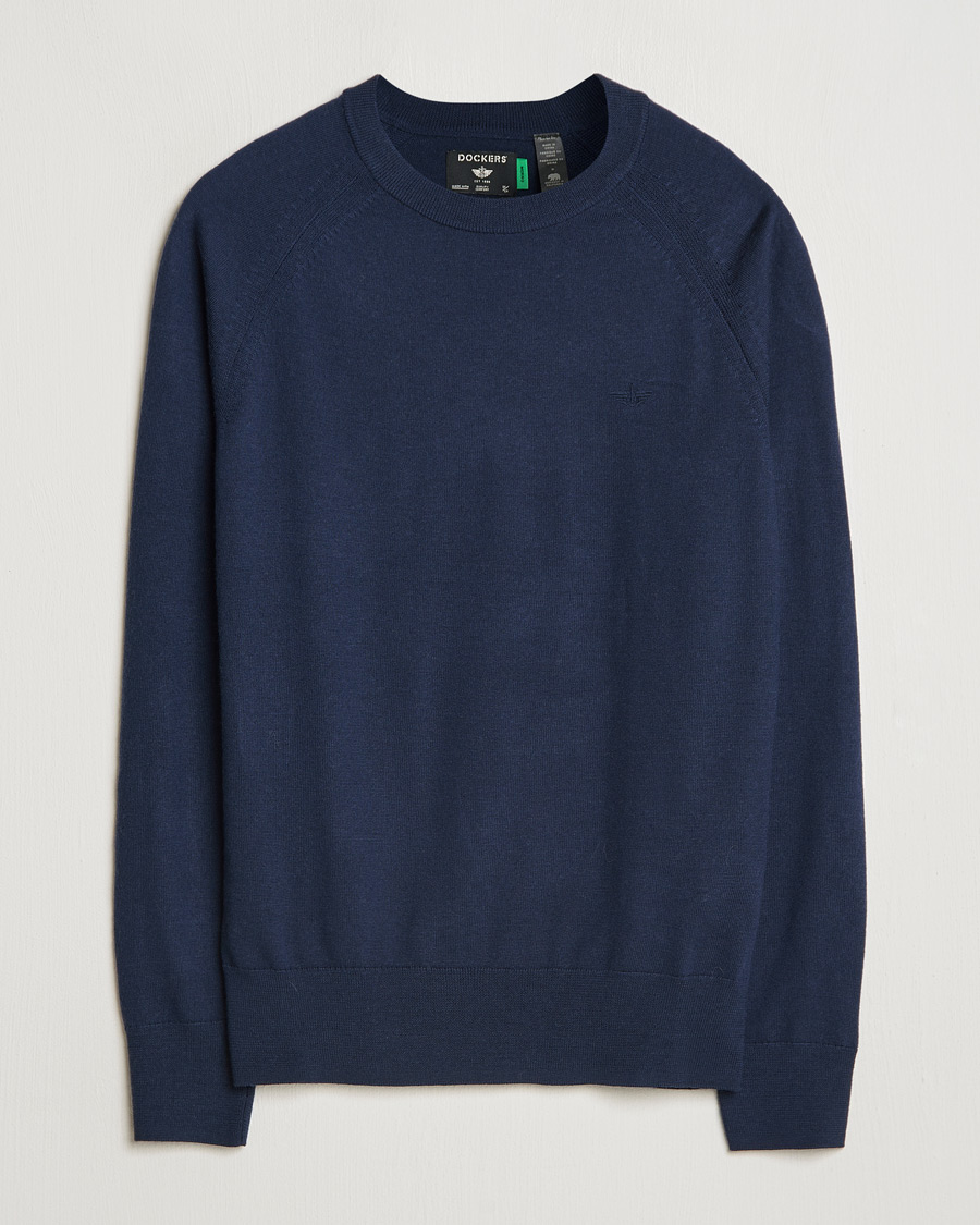 Herre | Trøjer | Dockers | Washable Merino Crewneck Navy Blazer