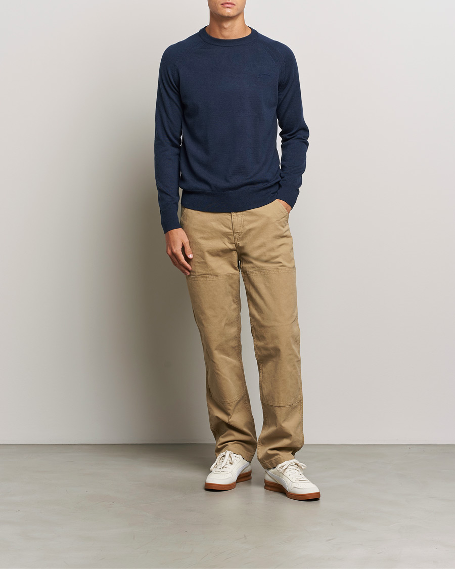 Herre | Trøjer | Dockers | Washable Merino Crewneck Navy Blazer