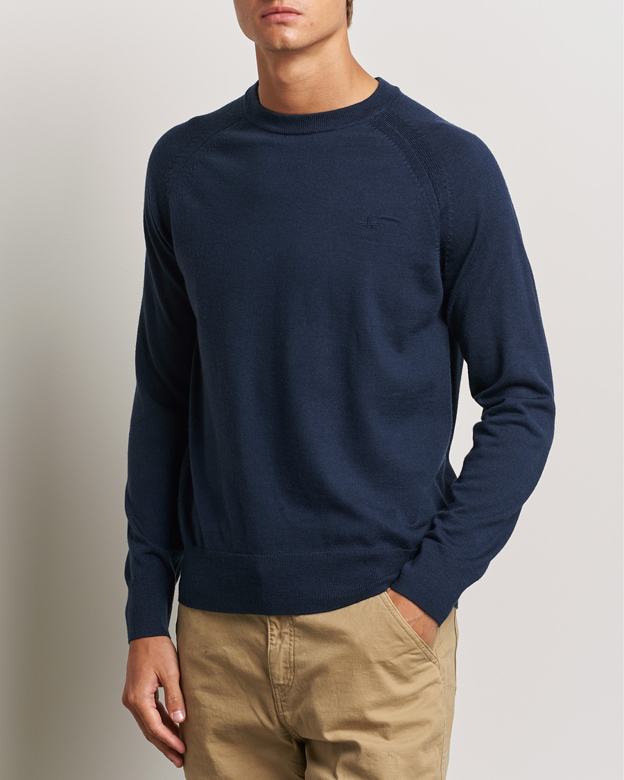 Herre | Trøjer | Dockers | Washable Merino Crewneck Navy Blazer
