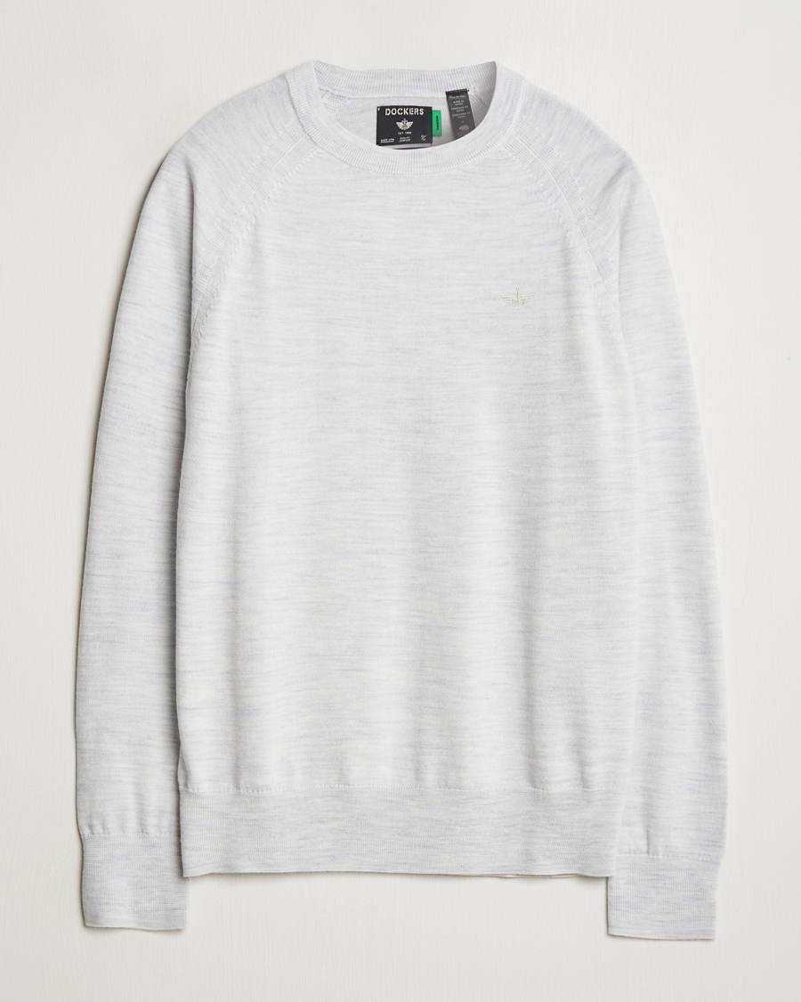 Herre | Trøjer | Dockers | Washable Merino Crewneck Light Grey
