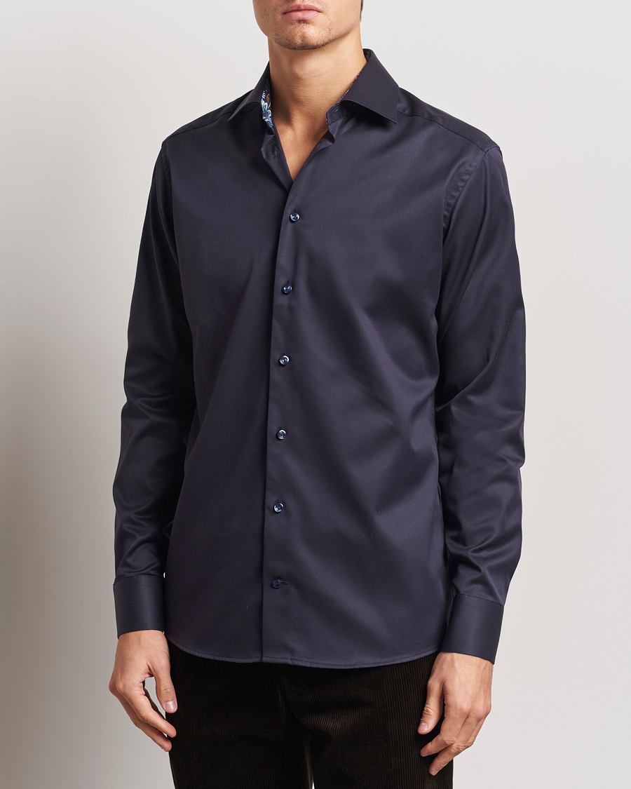 Herre | Skjorter | Eton | Slim Fit Signature Twill Contrast Shirt Navy