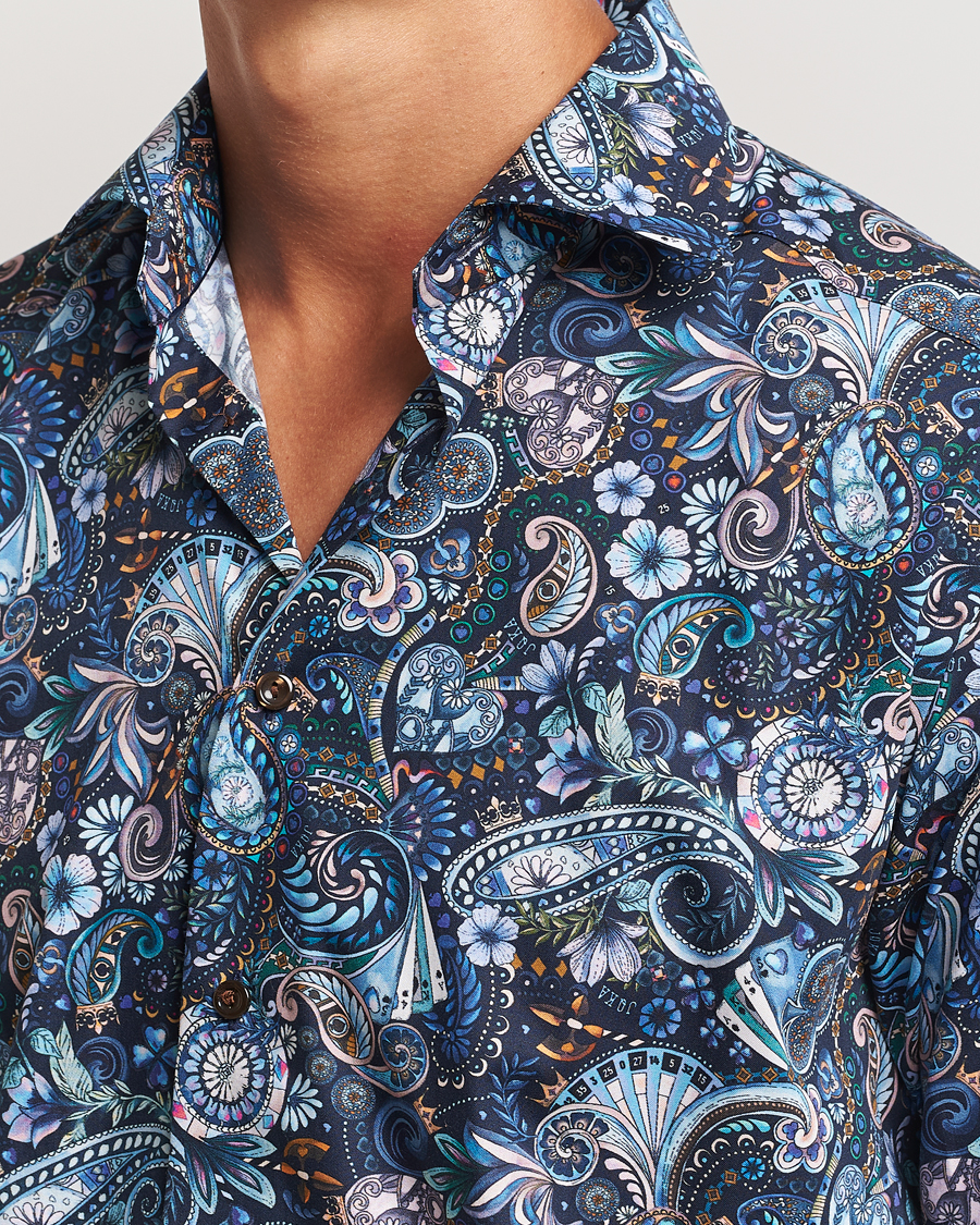 Herre | Skjorter | Eton | Slim Fit Signature Twill Printed Shirt Navy