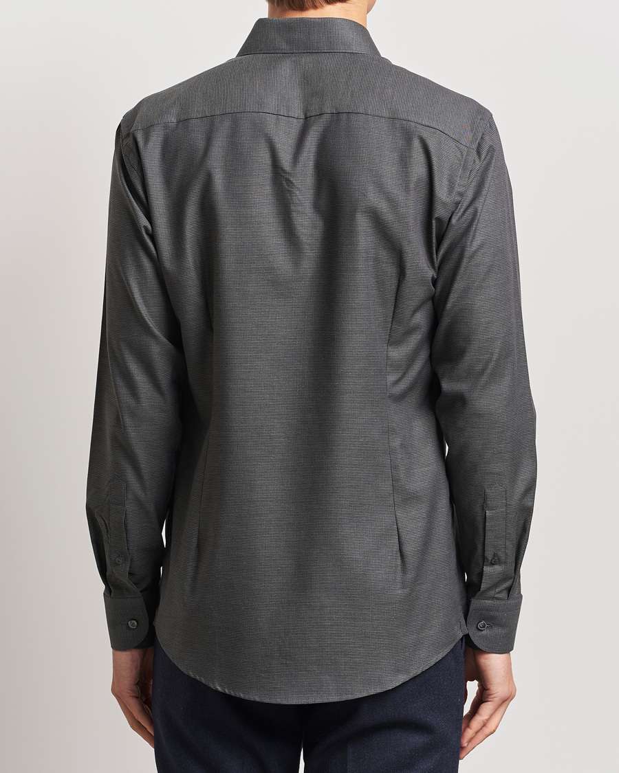 Herre | Skjorter | Eton | Slim Fit Wrinkle Free Flannel Pepita Shirt Green
