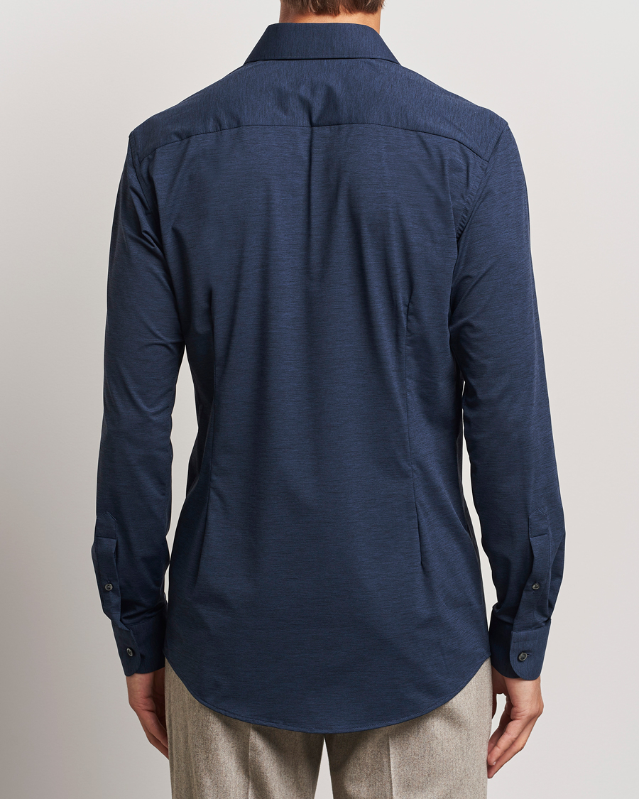 Herre | Skjorter | Eton | Slim Fit Four Way Stretch Shirt Navy Blue
