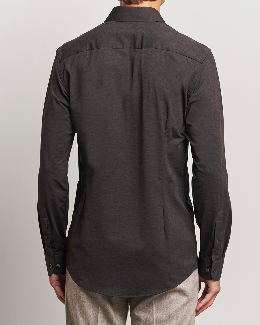 Herre | Skjorter | Eton | Slim Fit Four Way Stretch Shirt Dark Brown