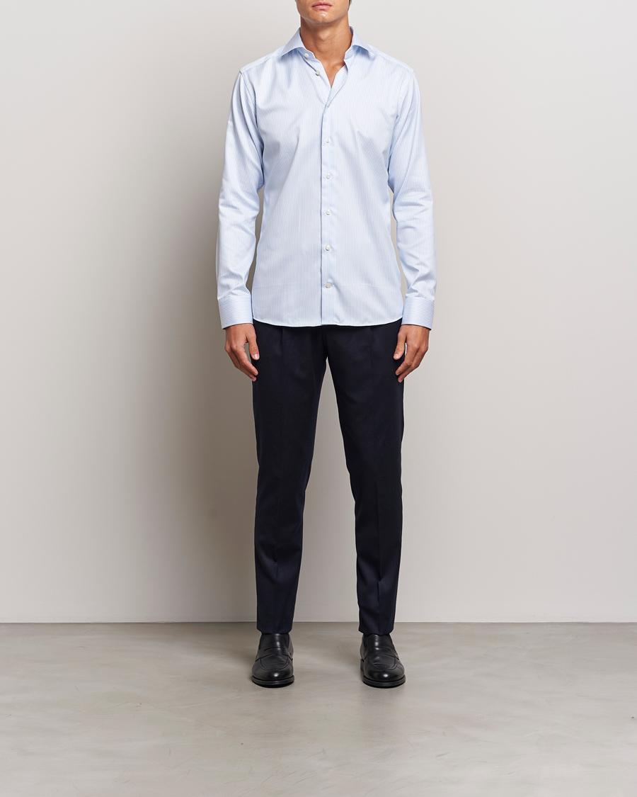 Herre | Skjorter | Eton | Slim Fit Signature Twill Striped Shirt Blue/White