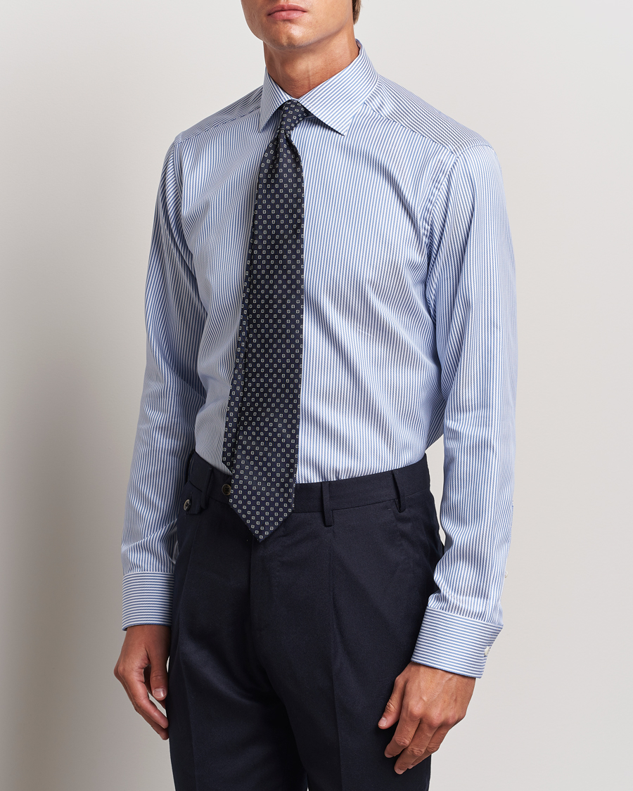 Herre | Skjorter | Eton | Slim Fit Signature Twill Striped Shirt Blue/White