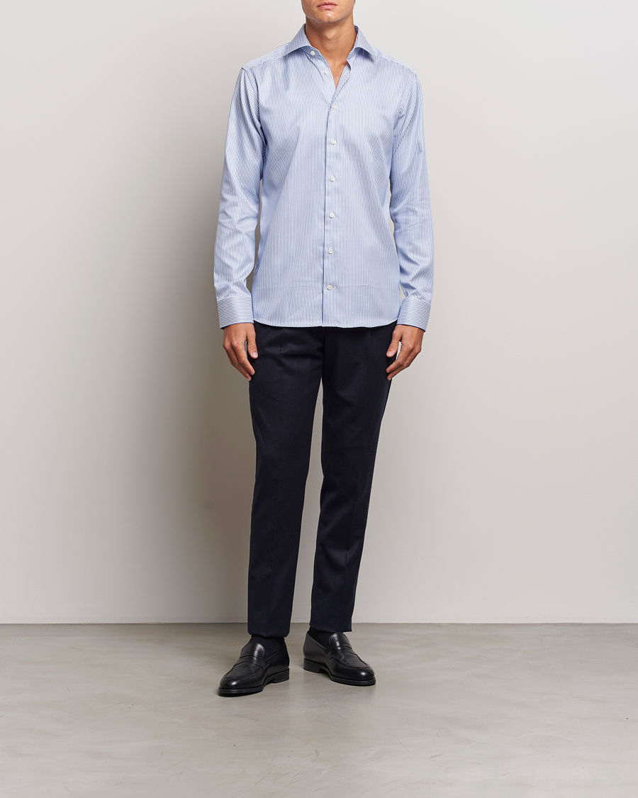 Herre | Skjorter | Eton | Slim Fit Signature Twill Striped Shirt Blue/White