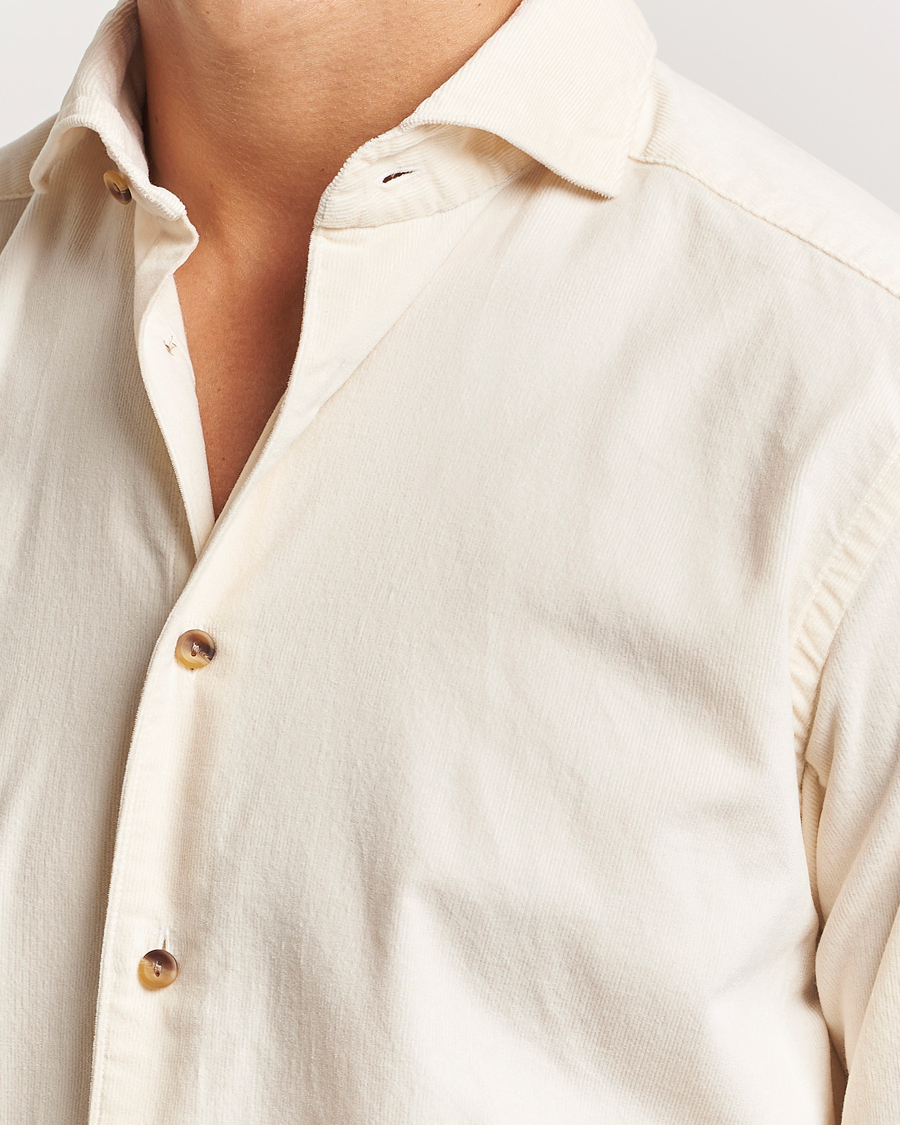 Herre | Skjorter | Eton | Slim Fit Fine Wale Corduroy Shirt Off White