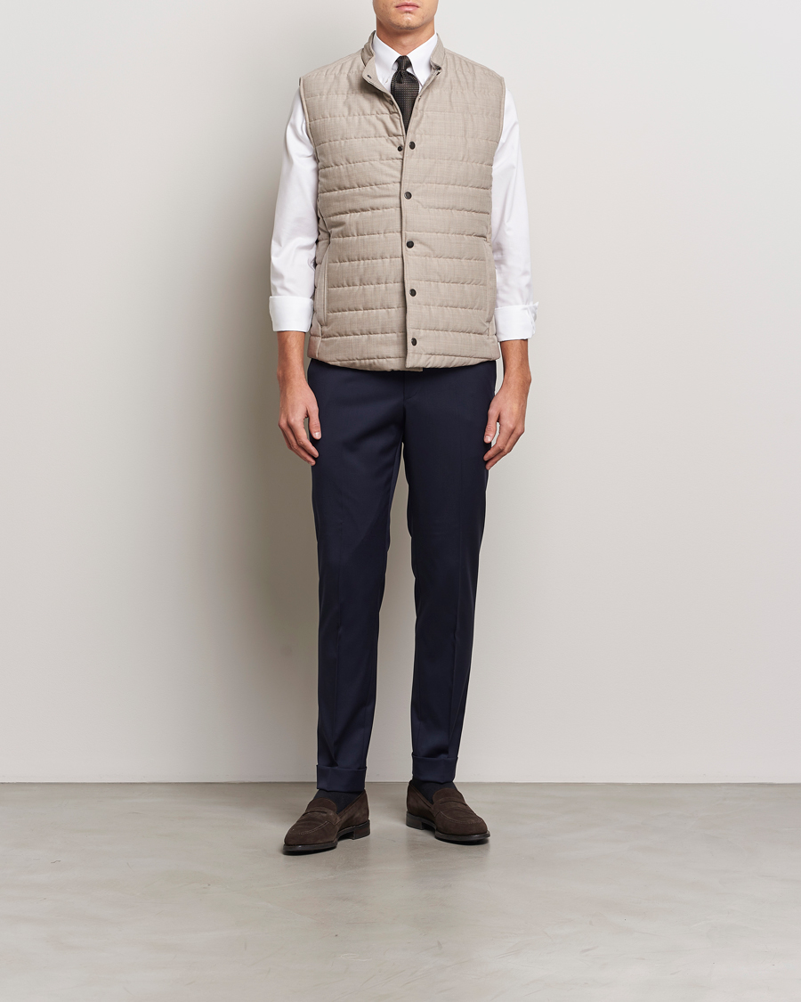 Herre | Jakker | Eton | Padded Wool Vest Beige