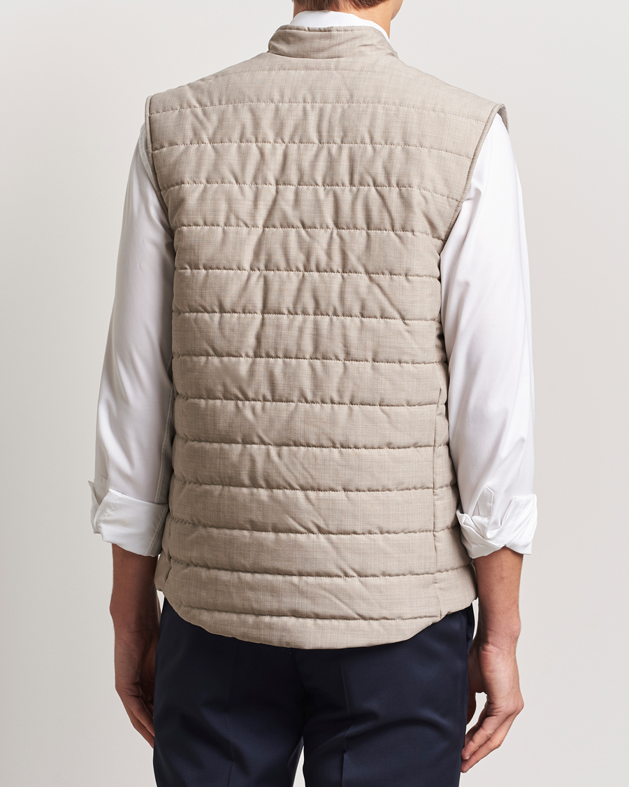 Herre | Jakker | Eton | Padded Wool Vest Beige