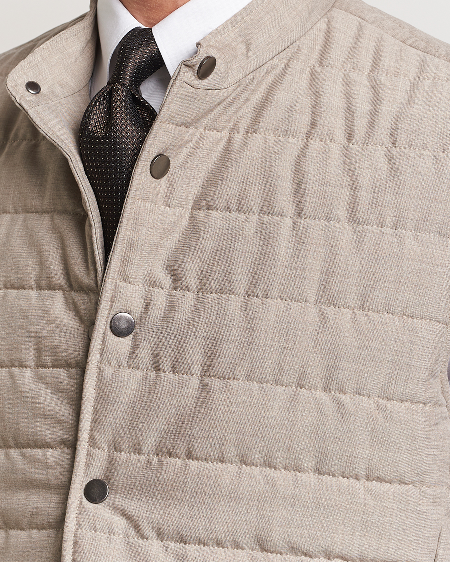 Herre | Jakker | Eton | Padded Wool Vest Beige