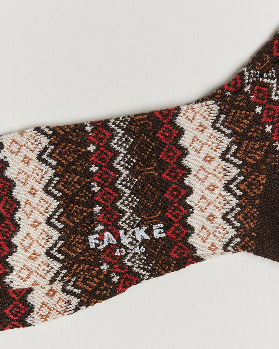 Herre | Undertøj | Falke | Aspen Fairisle Socks Dark Brown