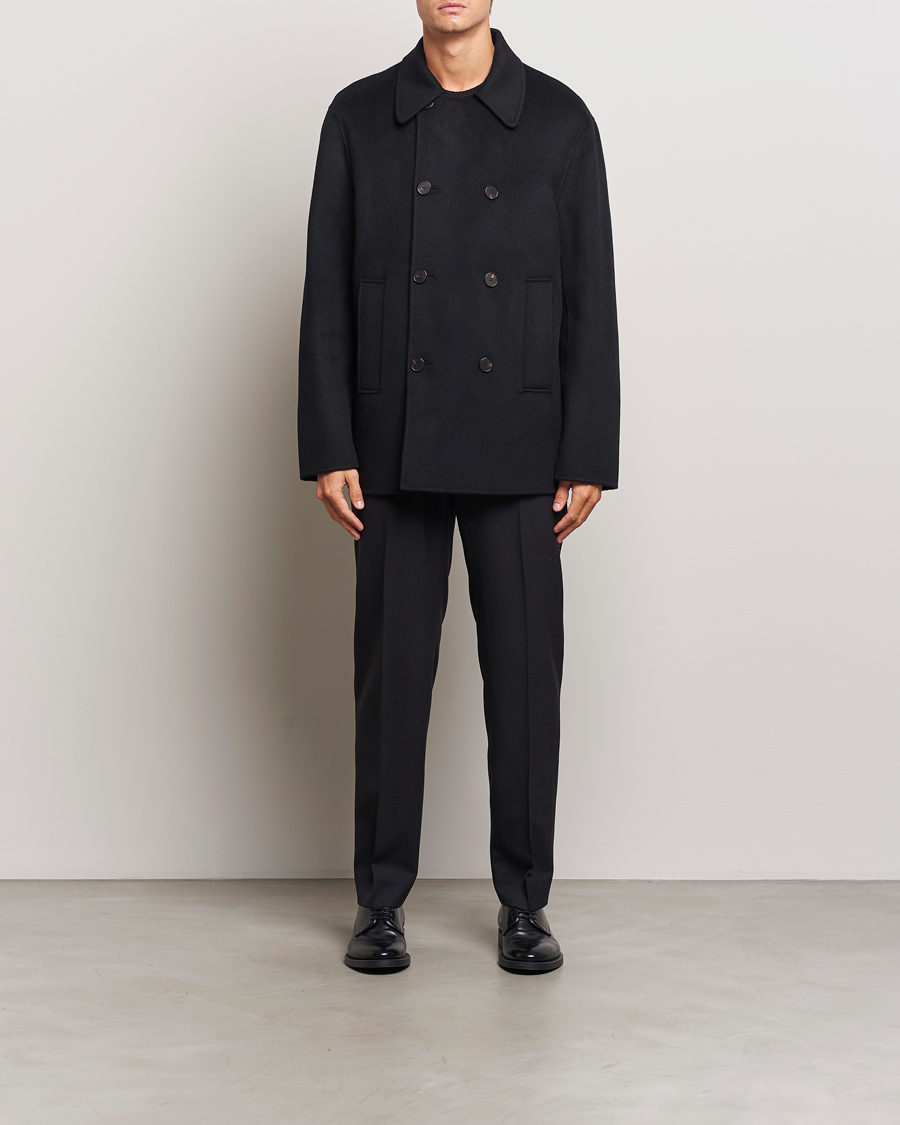 Herre | Jakker | Filippa K | Double Faced Wool Peacoat Black