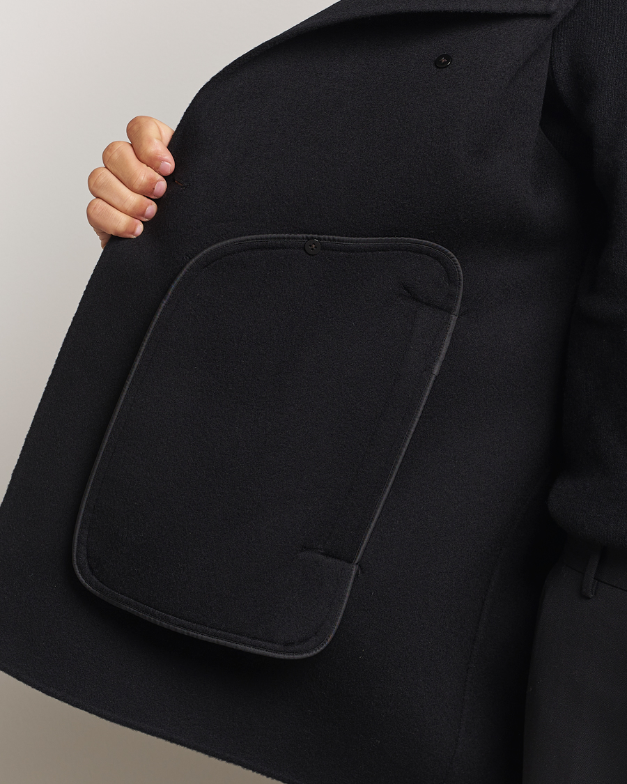 Herre | Jakker | Filippa K | Double Faced Wool Peacoat Black
