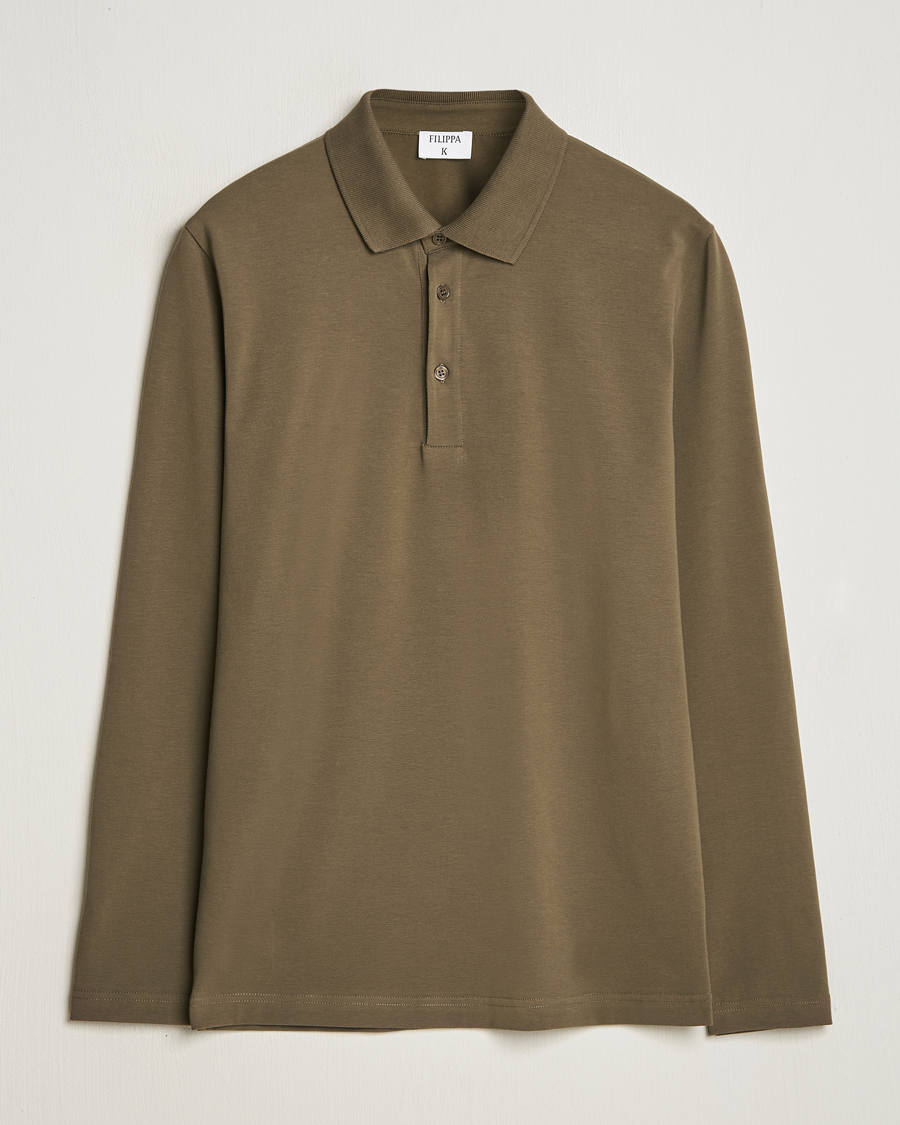 Herre | Trøjer | Filippa K | Luke Lycra Poloshirt Dark Sage