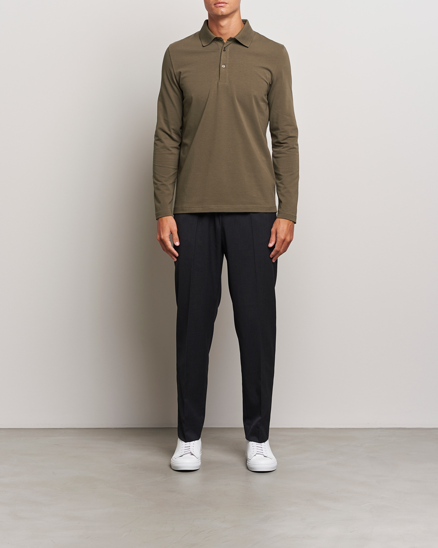 Herre | Trøjer | Filippa K | Luke Lycra Poloshirt Dark Sage