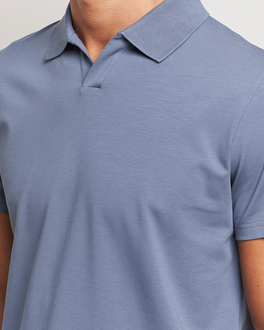 Herre | Polotrøjer | Filippa K | Soft Lycra Polo T-Shirt Grey Blue