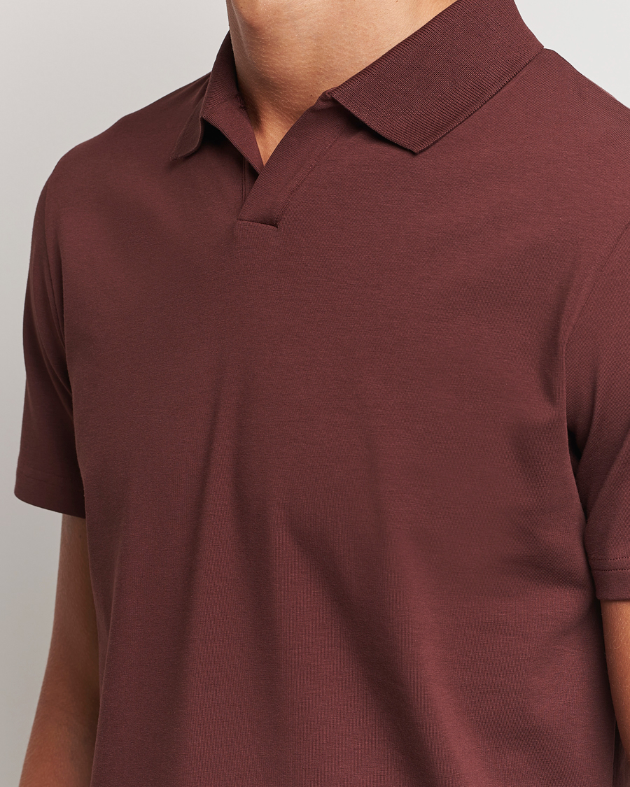 Herre | Polotrøjer | Filippa K | Soft Lycra Polo T-Shirt Mahogany Brown