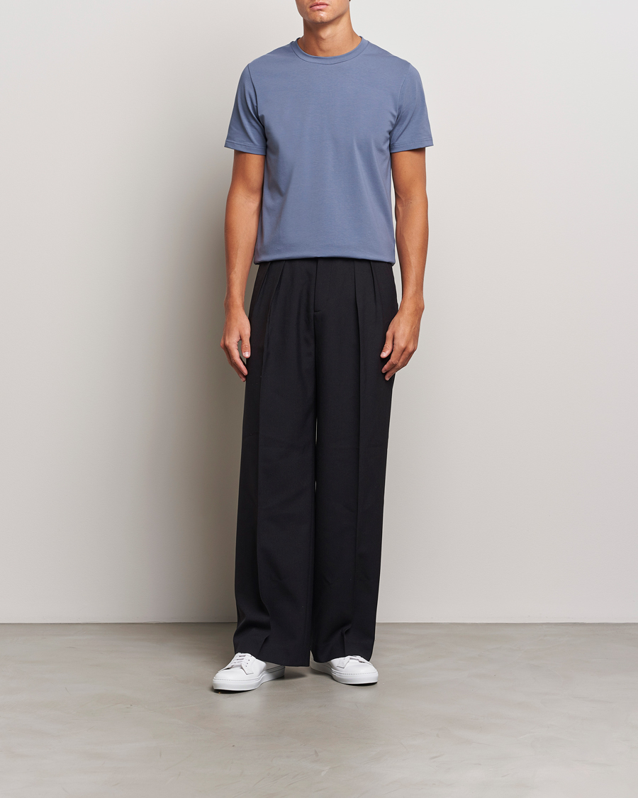Herre | T-Shirts | Filippa K | Soft Lycra T-Shirt Grey Blue