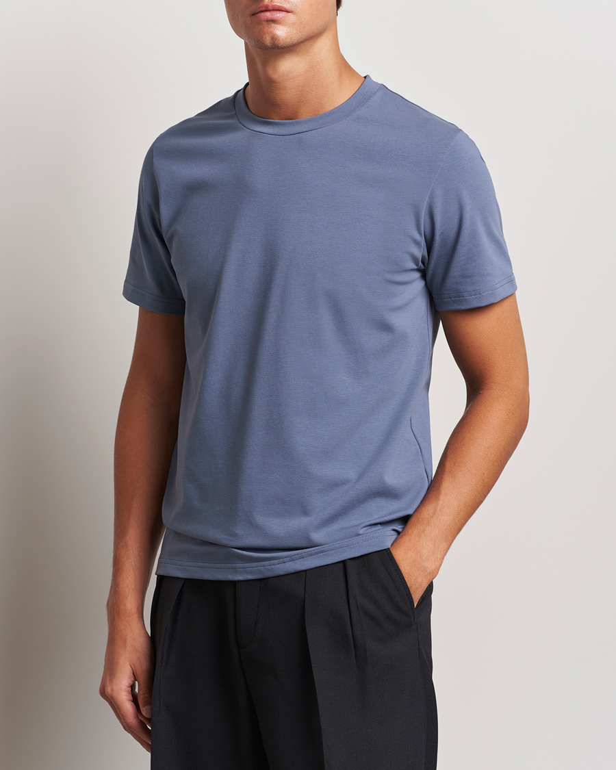 Herre | T-Shirts | Filippa K | Soft Lycra T-Shirt Grey Blue
