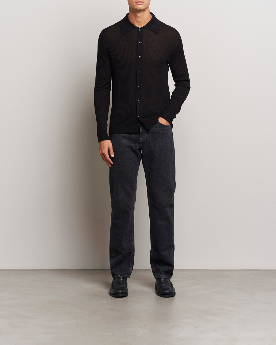 Herre | Trøjer | Filippa K | Light Knitted Cardigan Black