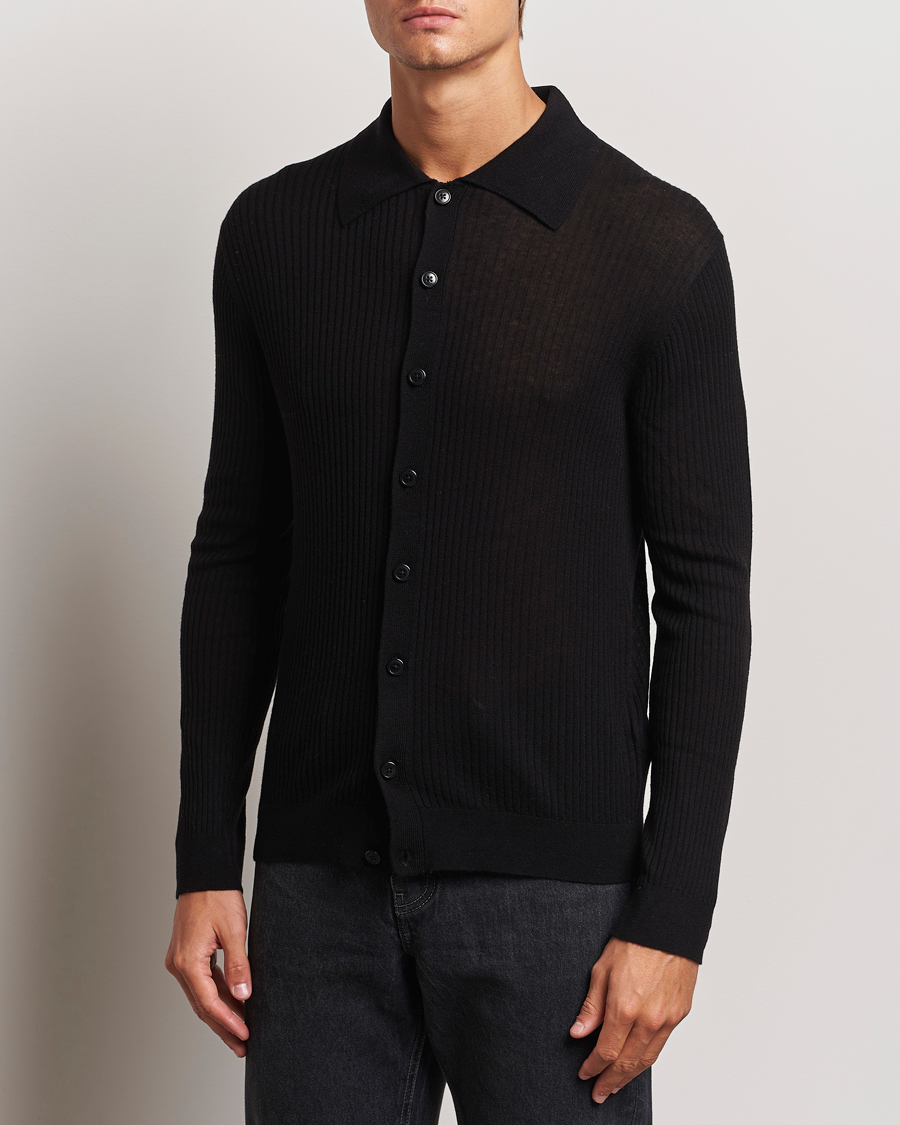 Herre | Trøjer | Filippa K | Light Knitted Cardigan Black